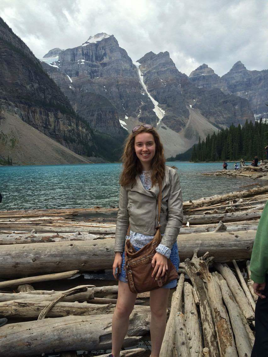 Standing in front in one of the most beautiful places I have seen - Moraine Lake!